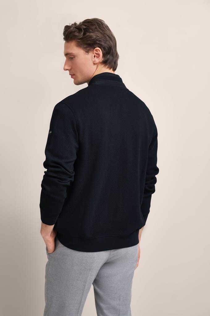 Bugatti Herren Sweatshirt met opstaande kraag