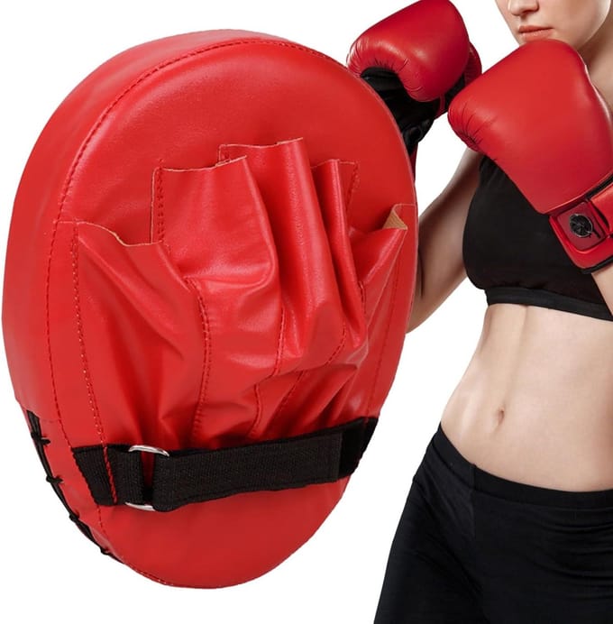 Box Trainingspads - Karate Voetkussen - Vechtsport Training - Ergonomisch Ontwerp - 24.5 x 19.5 x 5.5 cm - Rood
