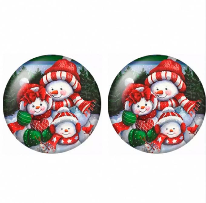 Oorbellen Kerst Sneeuwpoppen 12 mm Steker