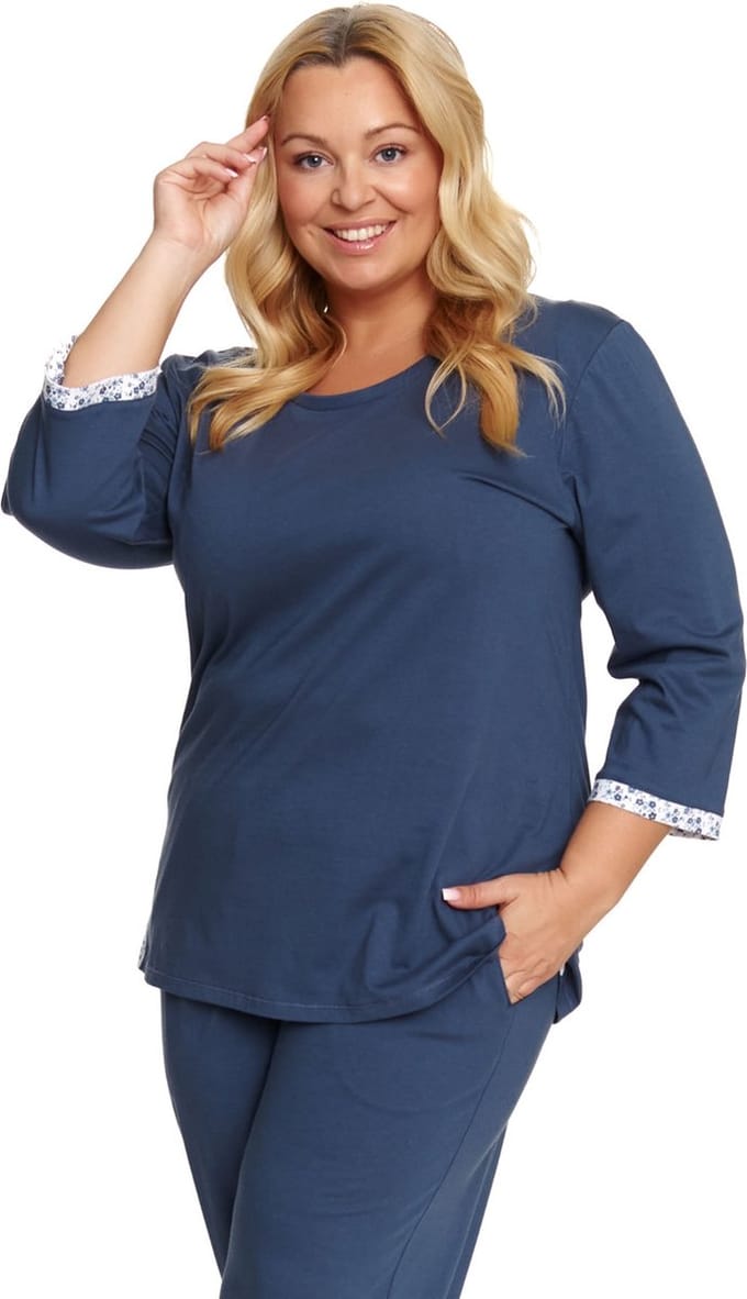 Doctor Nap Dames Pyjama Winter Grote Maten Deep Blue PB.7156 40 / L