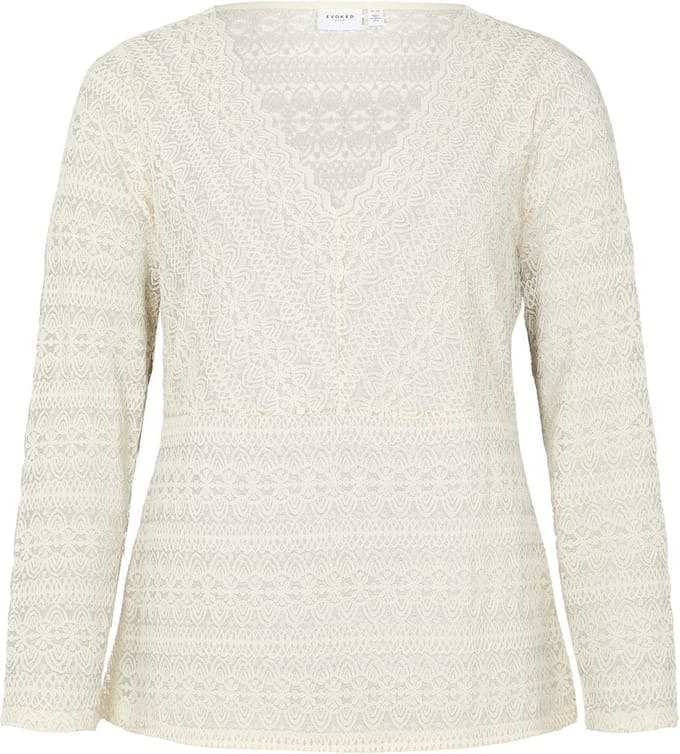 Vila Blouse Vichikka V-neck L/s Top/cur - Noos 14077121 Birch Dames Maat - W44