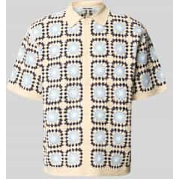 Gebreid shirt met polokraag en knoopsluiting