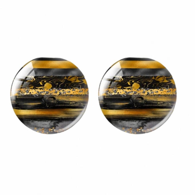Clip Oorbellen-Amber-2 cm zwart oranje