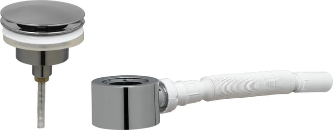 Ben Fixed Wastafel Afvoerplug Set - Niet-afsluitbaar - met plat Meubelsifon 5/4" - Geborsteld zwart