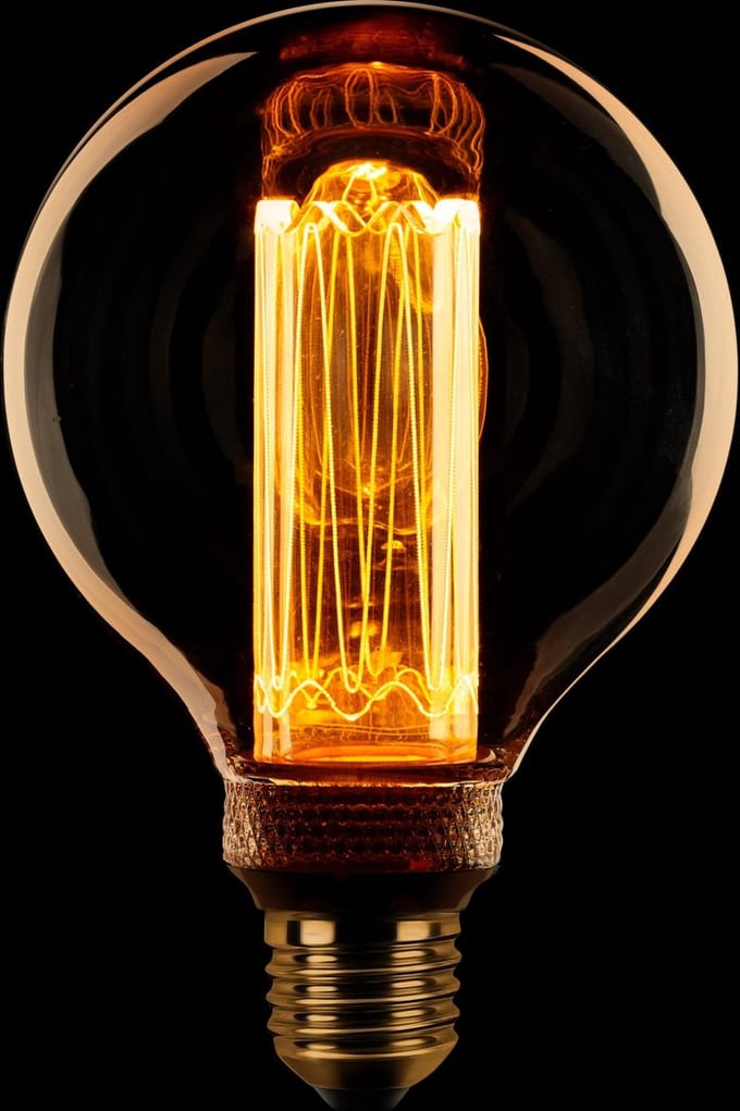 Led kooldraad Globe 80mm E27 3.5w/13w 1800k amber dimbaar 120L