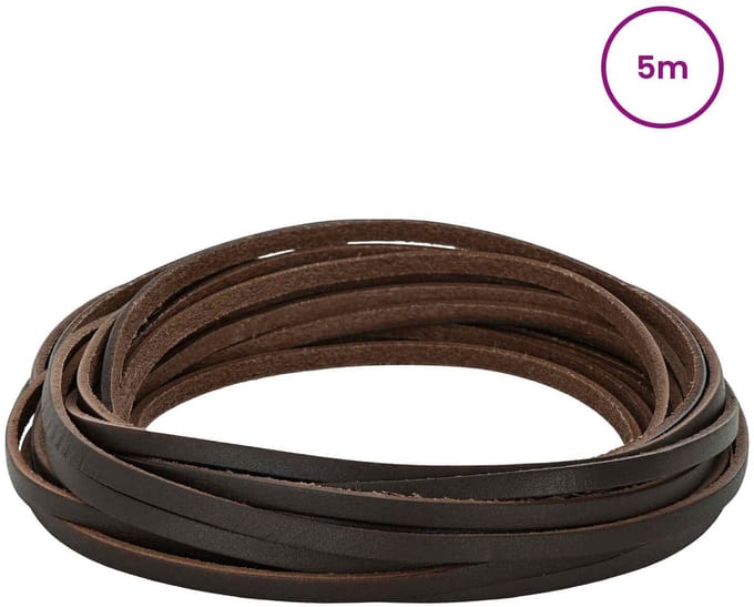 vidaXL - Leren - riem - 1 - Donkerbruin - 500 - x - 0,4 - cm - Leer