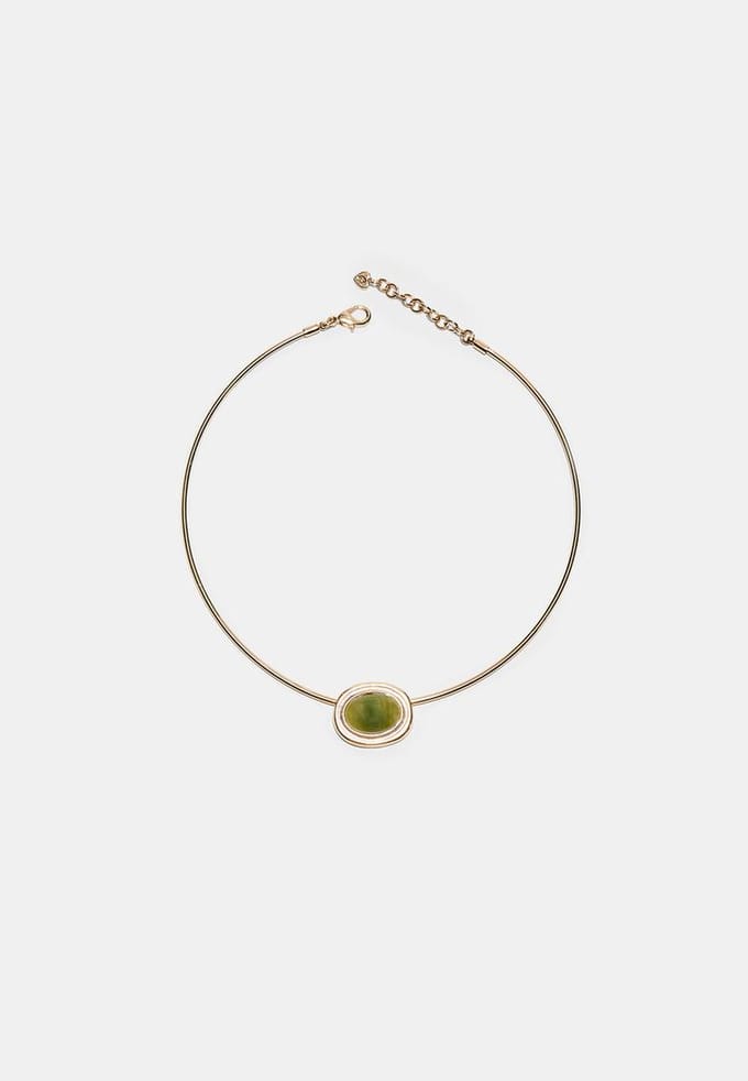 Stradivarius Stevige choker met bedel  Goud OS