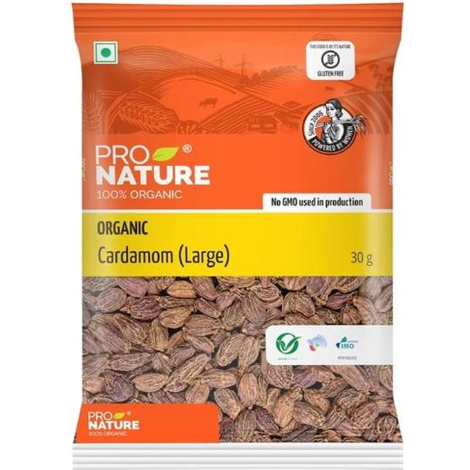 Grande cardamome biologique Pro Nature (Noir), 30 grammes - Poudre yellow