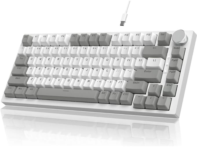 CLVP® Mechanical Keyboard - Mechanisch Toetsenbord Gaming - Wit en Grijs