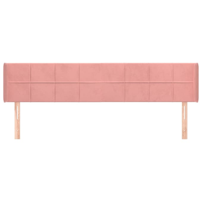 vidaXL - Hoofdbord - met - randen - 203x16x78/88 - cm - fluweel - roze