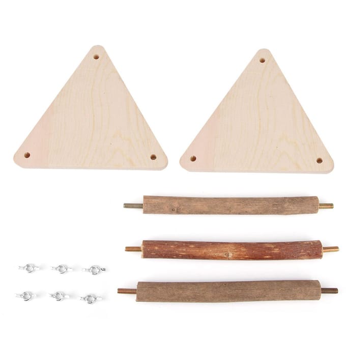Perchoir Portable en Bois Naturel pour Oiseaux, Support, Jouets pour Perroquets de Petite et Moyenne Taille beige