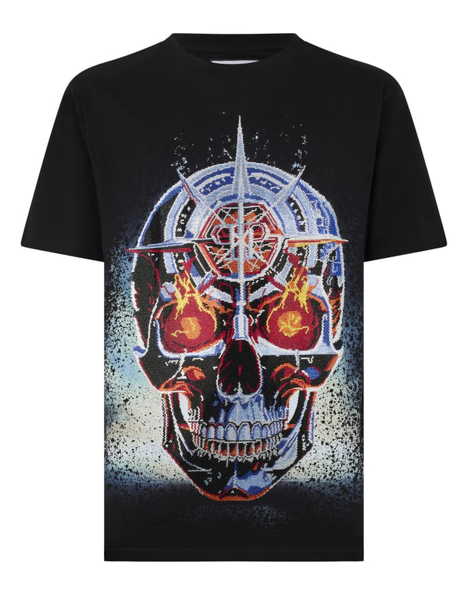 Round Neck T-Shirt Chrome Skull Stones