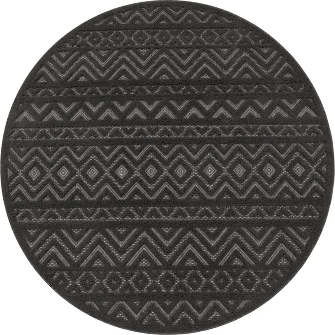 Binnen- en buitenkleed Livornia antraciet 200 cm rond