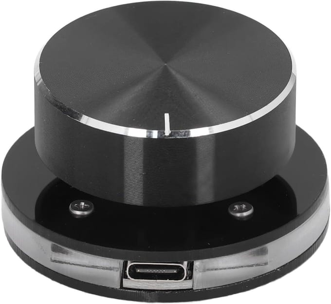 Volume Regelknop - Multimedia Controller - Muziek Bediening - RGB Verlichting - 50 mm Diameter - Zwart