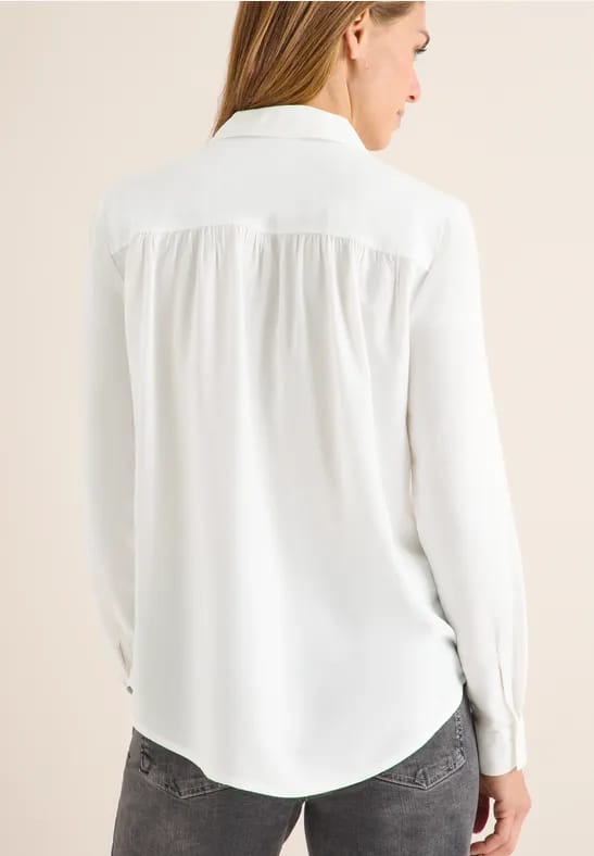 Overhemdblouse in effen kleur