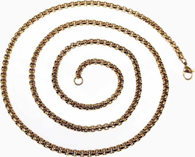 2mm Jasseron Ketting Unisex - Stalen Goudkleur