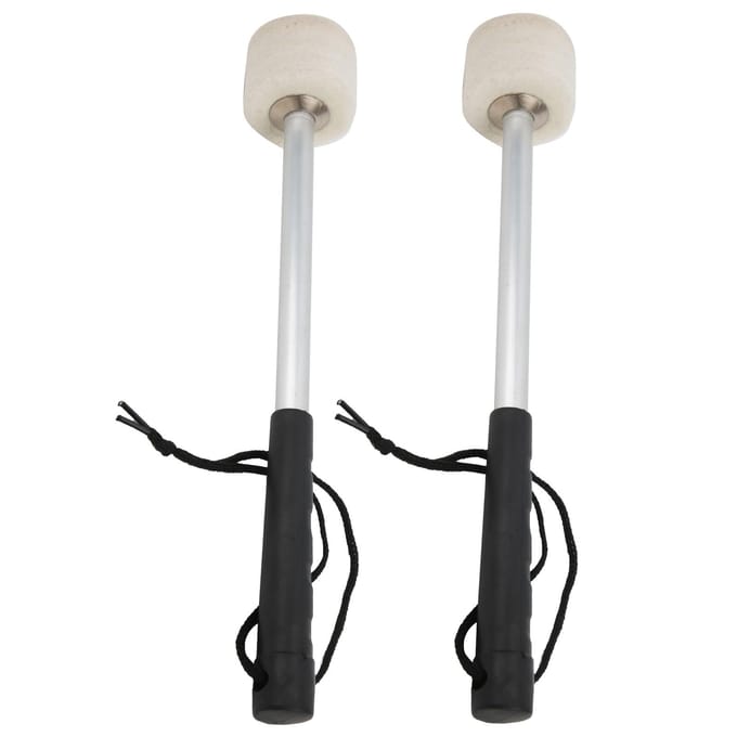 2 Stuks Wol Vilt Hoofd Drumstok Sterke Flexibiliteit Draagbaar Antislip Instrument Accessoires white