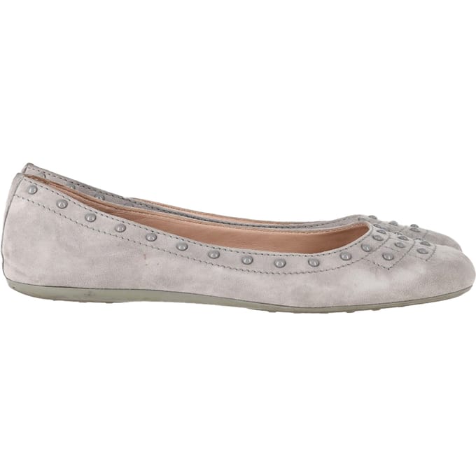 Tod's Gelaagde Ballerina's in Grijs Suede