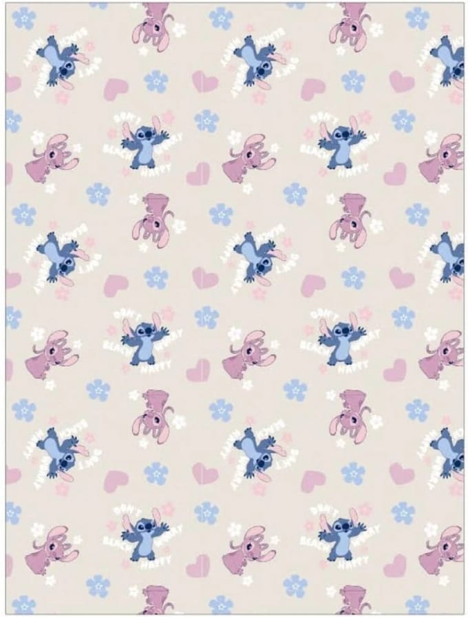 Stitch fleece plaid beige 110 x 150 cm - polyester