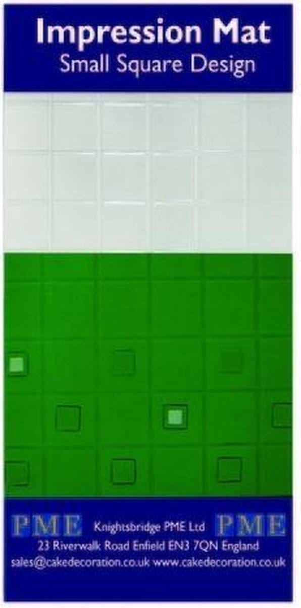 PME Impression Mat Square Design - Small - transparant - chocolade reliëfmat