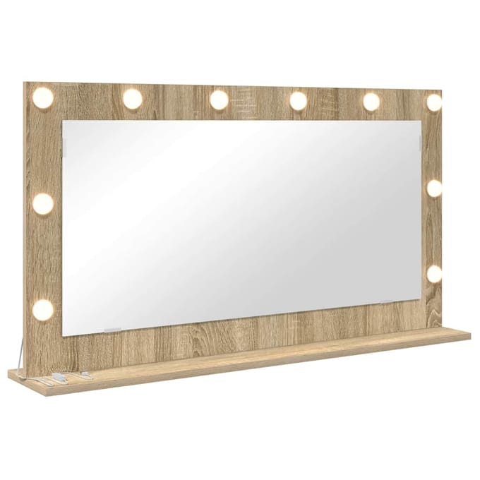 vidaXL - Make-up - Spiegel - Sonoma - Eik - 100 - x - 55 - x - 18 - cm - Rechthoekig