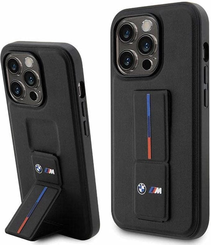 BMW hoesje voor iPhone 14 Pro 6.1" Zwart hardcase Grip Hot Stamp