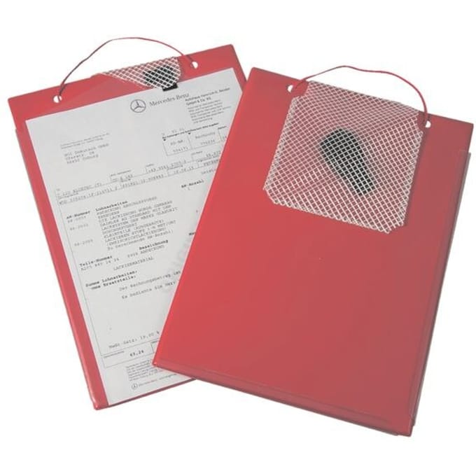 EICHNER Randbesteltas, voor DIN A4 documenten, sleutelvak, B 230 x D 5 x H 330 mm, 10 stuks, rood