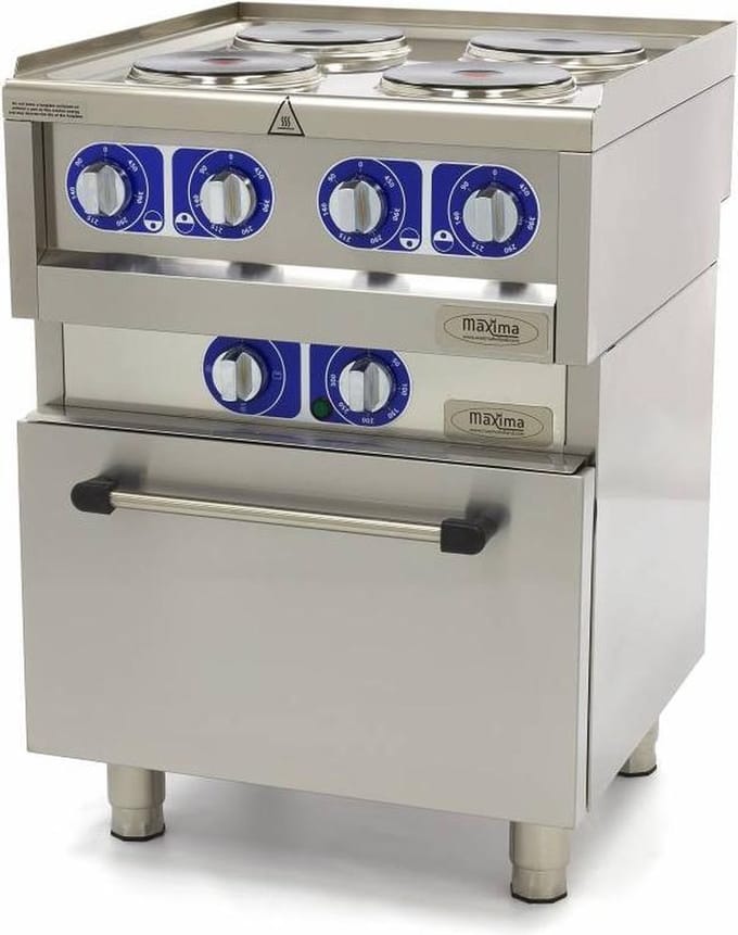 Professionele Horeca Fornuis - 4 Pitten - Met Oven - Elektrisch - 60 x 60 cm