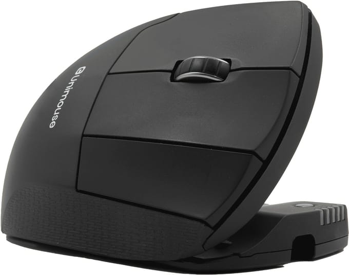 Contour Design UniMouse Bluetooth Muis Bluetooth Optisch Zwart 7 Toetsen 800 dpi, 1000 dpi, 1200 dpi, 1400 dpi, 1600 dpi, 2000 dpi, 2400 dpi, 2800 dpi, 3400