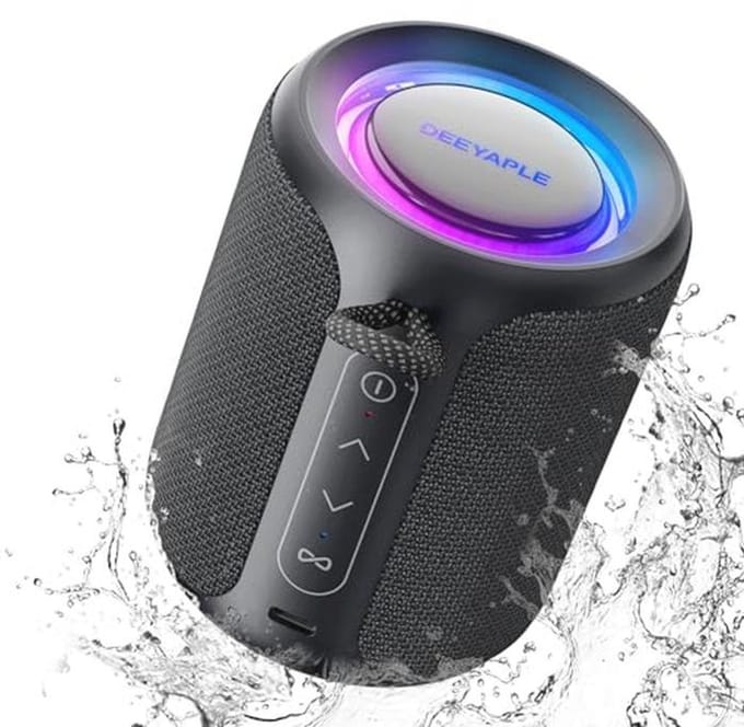 Draagbare Bluetooth luidspreker met waterdicht ontwerp en RGB-verlichting voor buitengebruik