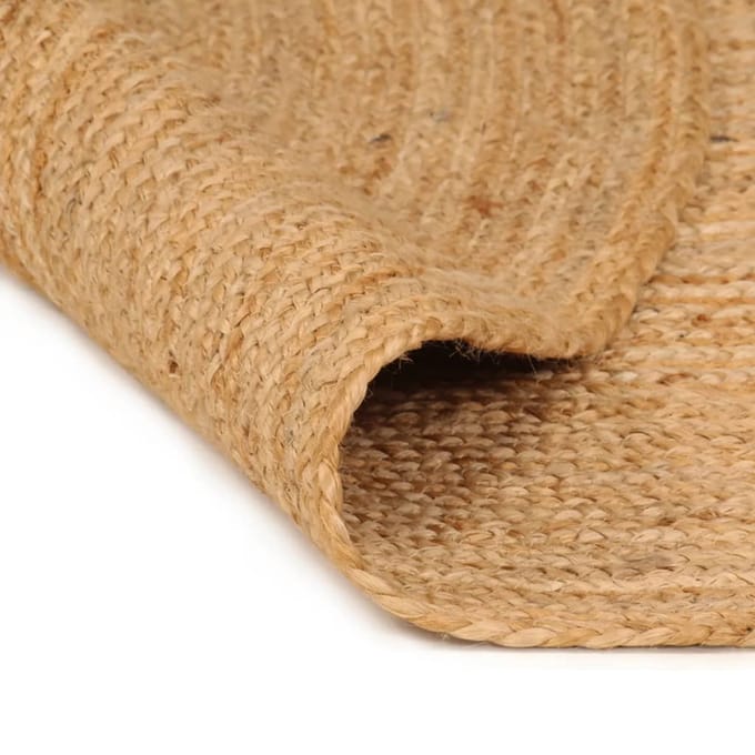 vidaXL - Tapijt - rond - 210 - cm - gevlochten - jute