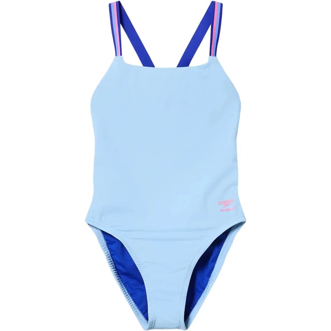 Speedo Solid Comfort V-back Zwemkleding Blauw 34 Vrouw