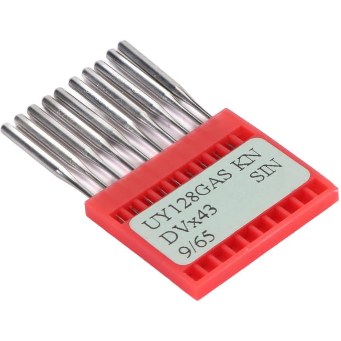 10 Aiguilles de Machine à Coudre Taille 965 Acier Prévenir les Points Sautés DVx43 Aiguilles pour Point de Recouvrement pour gray