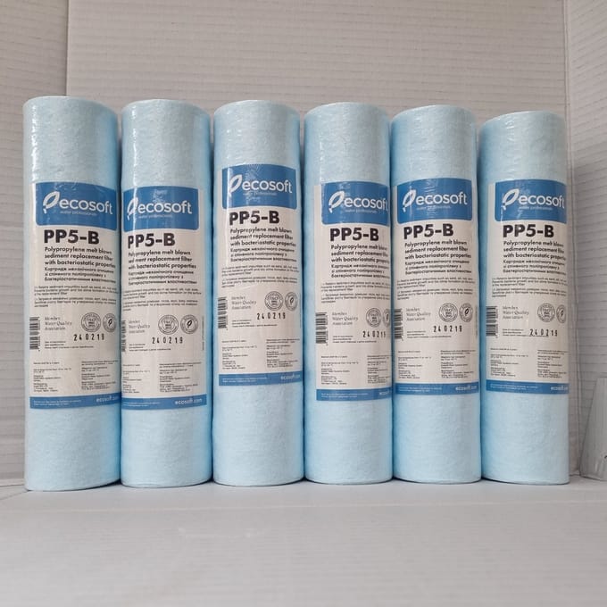 Ecosoft 5 stuks !! Sedimentfilter 10" 5 micron Anti Bacterieel (E3)