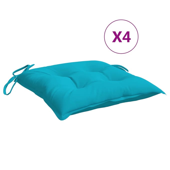 vidaXL - Stoelkussens - 4 - st - 40x40x7 - cm - stof - turquoise