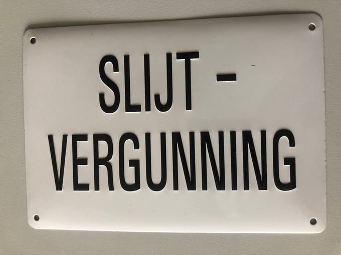 Slijtvergunning Bordje / 14,5 x 10 cm / Blikken Horeca Bordje