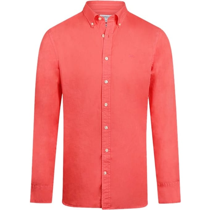 McGregor Summer Poplin Shirt Coral Red Maat: S | Casual Overhemden Outlet | Heren | Blauw