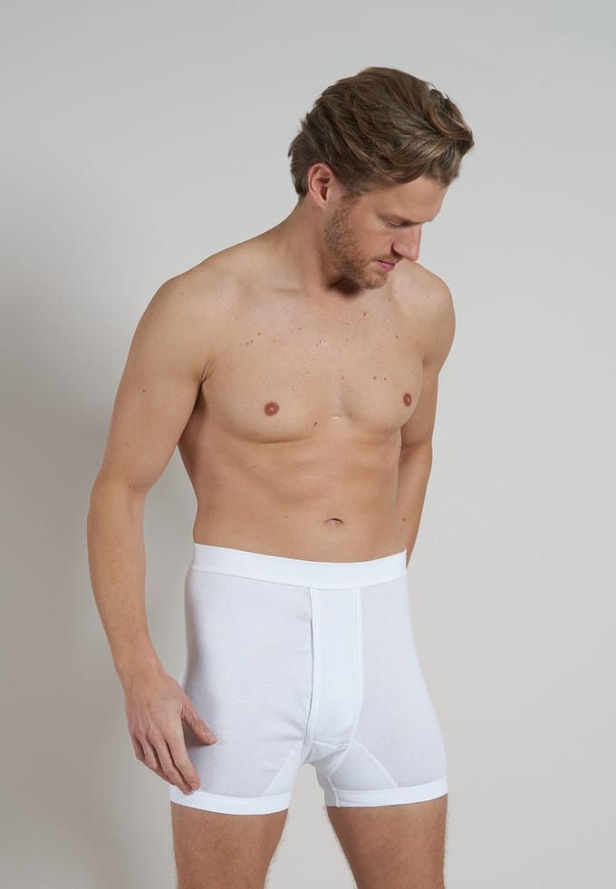 Ceceba heren boxer met gulp (1-pack) - fijnrib - wit
