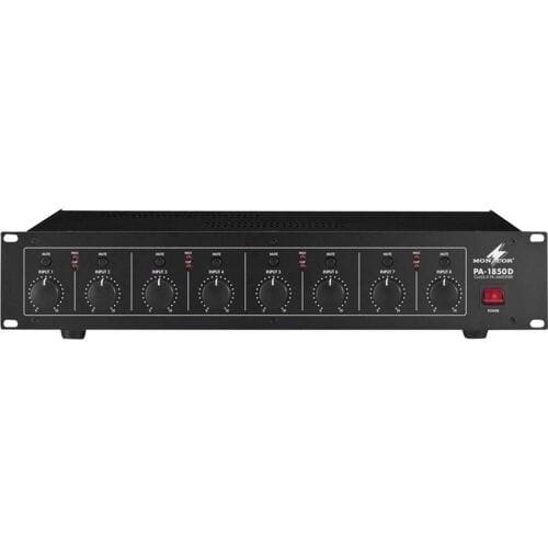 Monacor PA-1850D PA-versterker 50 W 8-kanaals 8 zones