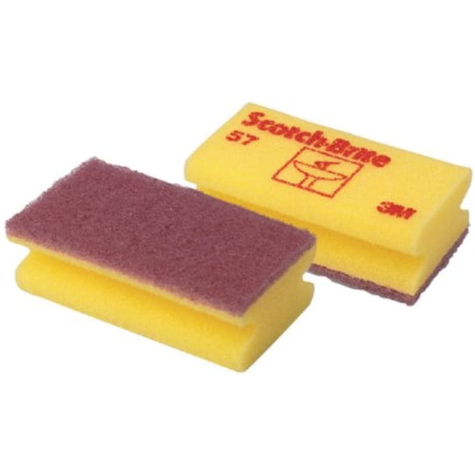 Schuurspons Scotch-Brite delicate oppervlakken 70x130mm geel 10 stuks