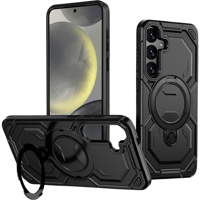 CaseBody Samsung Galaxy S26 Plus Magnetic Kickstand Ring Hoesje Zwart