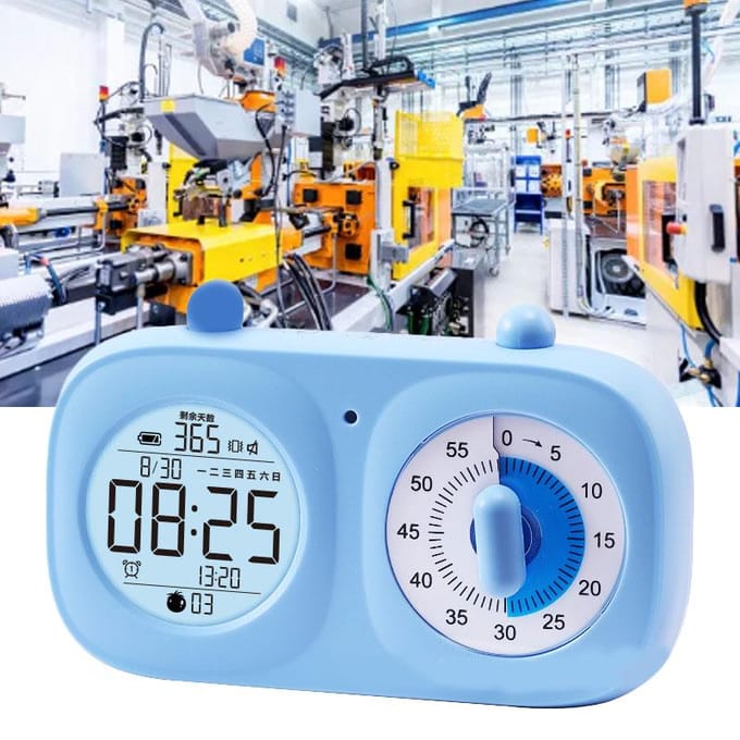 Visuele Timer met Dubbel Scherm Multifunctionele Timing Aftelklok Elektronische en Wijzerplaat Timer white