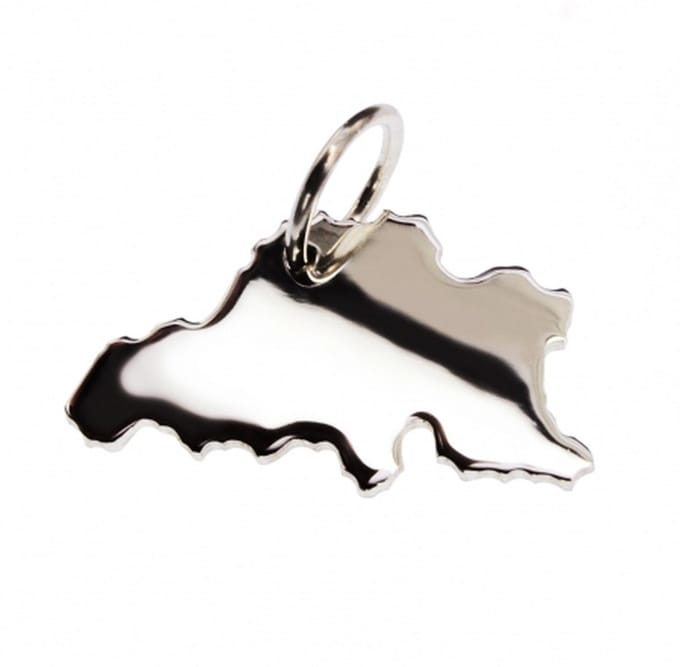 Zilveren Landkaart België ketting hanger