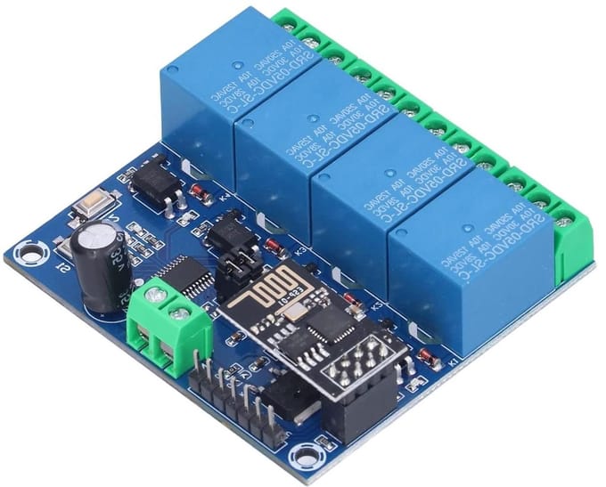 Wifi Relais Module - Smart Home - Huis Automatisering - 4 Kanalen 10A - 100 Meter Bereik - Zwart