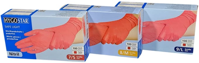 Hygostar wegwerp handschoenen nitril poedervrij ROOD - maat M - 100 stuks