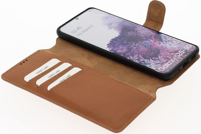 Minim 2-in-1 Samsung S20 Plus Hoesje Book Case en Back Cover Bruin