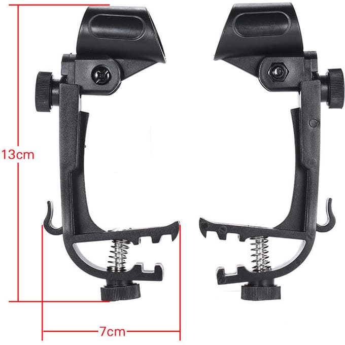 2 stuks Klem Clip Op Drumrand Microfoon Mic Houder Verstelbaar Schokbestendig