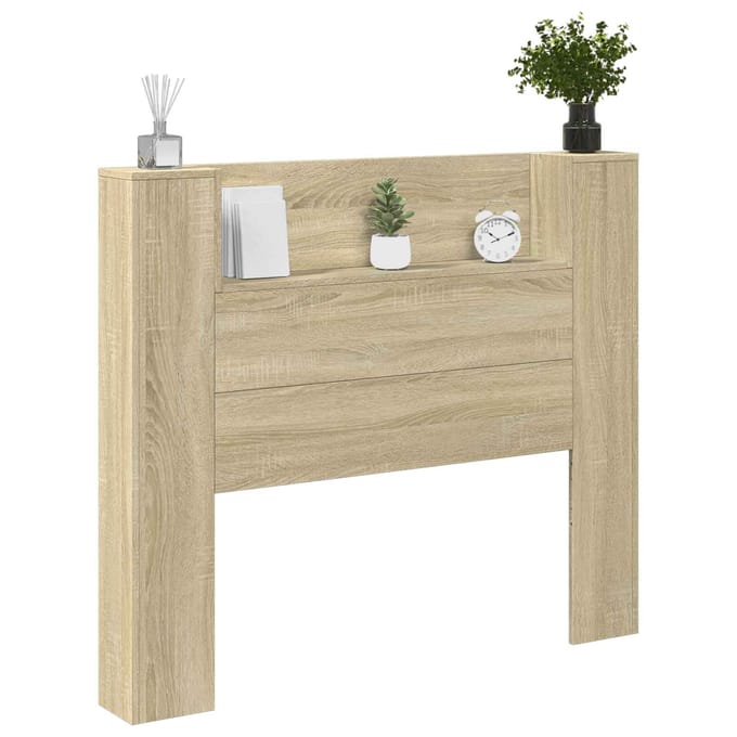 vidaXL - Opslag - hoofdeinde - met - LED - Sonoma - Eiken - Bewerkt - hout
