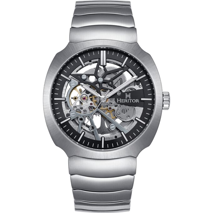 Heritor Automatic Magnus horloge met roestvrijstalen band - zilver