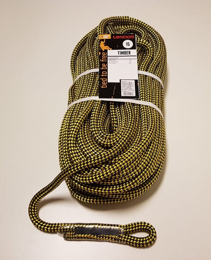 Tendon Timber Lowering Rope 15 mm afdaal - Rigging touw. lengte 60 meter met Oog. - 60 m